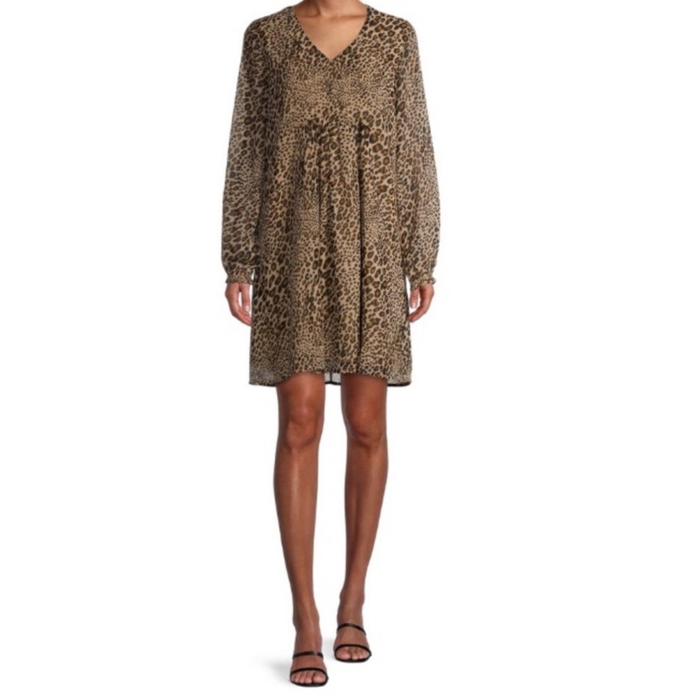 Leopard Animal Print Babydoll Dress Size Small (4-6) Cheetah